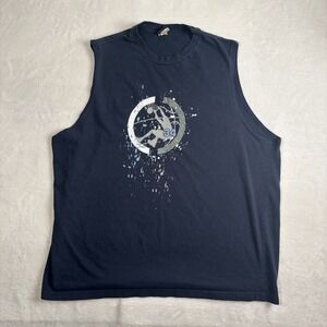 VTG Shaq Dunkman Shaquille O'neal Blue Sleeveless Shirt‎ Men's 2XL Baskeball